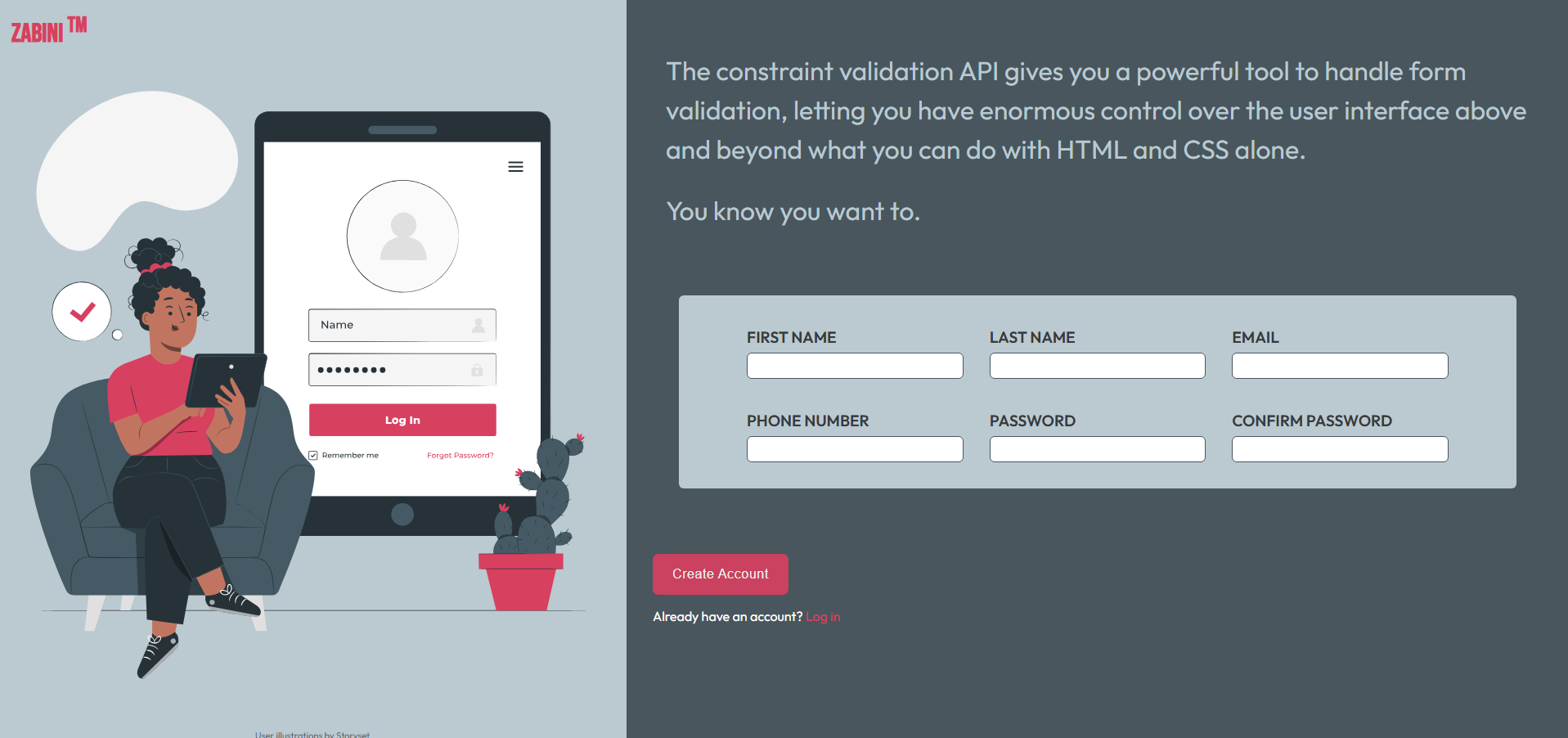 sign-up form project